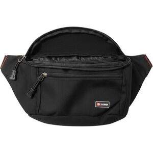 Zooron‎ Black Canvas Fanny Pack Waist Bag Travel Pouch Adjustable Strap O2